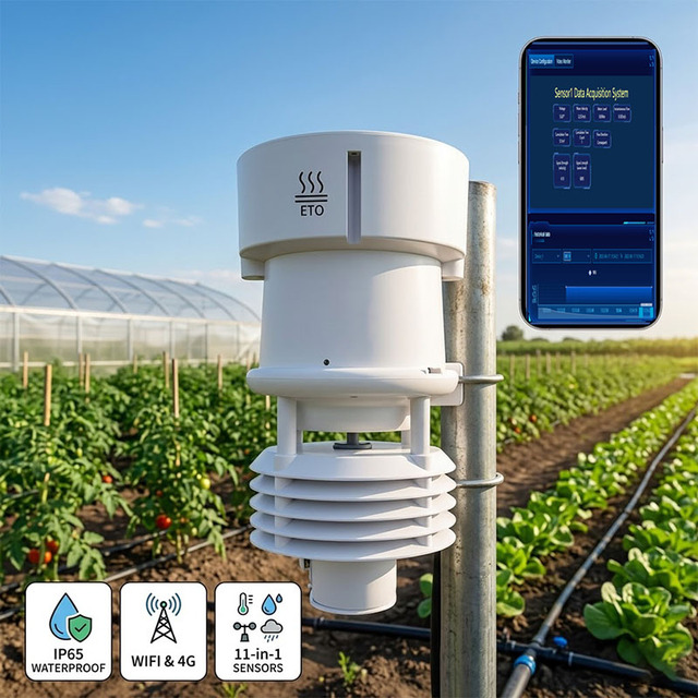 Smart WiFi 4G Agriculture ET0 Weather Station Wireless Professional Meteorological Monitoring System for Farming HD-WSM-A11-04 W