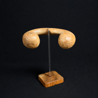 Sculpture d'équilibre Sunmuse |   Art cinétique en bois et laiton, sculpture artisanale d'équilibre, décoration de bureau abstraite, Sunmuse Studio