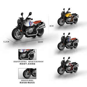Modèle de moto de course en alliage 1:14, voiture jouet à rétrofriction, figurine décorative - Product Image 4