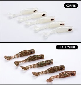 10 cái/túi Nhật Bản Đôi Mắt Lớn T Đuôi Wobblers Mái Chèo Đuôi Swimbait Sâu 7.5Cm Mềm Nhựa Nước Ngọt Trolling Lures 3.9G - Product Image 6