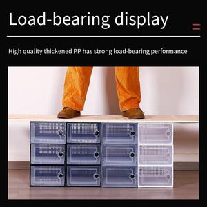 Scatola Portascarpe a Prezzo <span class=keywords><strong>di</strong></span> Fabbrica Cinese <span class=keywords><strong>con</strong></span> Coperchio <span class=keywords><strong>Scarpiera</strong></span> in <span class=keywords><strong>Plastica</strong></span> per Sneakers Organizzatore per Scarpe Impilabile e Trasparente - Product Image 4