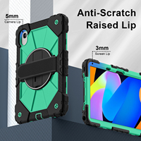Étui antichoc pour Lenovo Idea Tab 11 TB336 K11 Gen 2 Xiaoxin Pad 11 2025 avec support rotatif à 360°, sangle d'épaule et dragonne, noir menthe