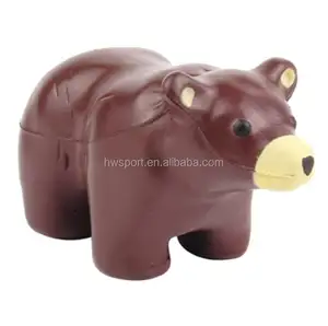 Venta al por mayor en forma de oso de espuma pu pelota anti-estrés animal juguetes para niños y adultos