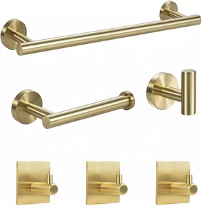 Producto caliente 304, gancho para ropa de abrigo de acero inoxidable, <span class=keywords><strong>toallero</strong></span> de baño montado en la pared, <span class=keywords><strong>juego</strong></span> de <span class=keywords><strong>portarrollos</strong></span> de papel higiénico para Hotel - Product Image 1