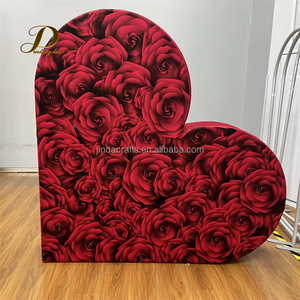 JINDA Support de toile de fond en métal en forme de cœur pour mariage, en promotion, à prix réduit pour la décoration de scène de mariage et de fête - Product Image 5