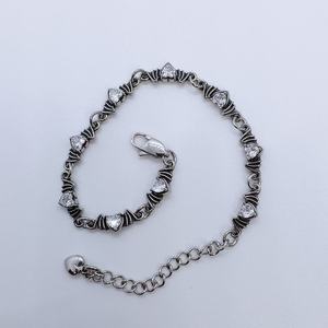 Stainless Steel Gothic Bracelet Punk Chain Bracelet With Red Heart Stone Bat Wings Design Fashion Jewelry for <b>Men</b> Women Dark - Product Image 2