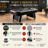 Table de hockey sur air Double Star 6FT (72 pouces) motorisée avec plateau à pucks et marqueur électronique pour salle de jeux ou man cave