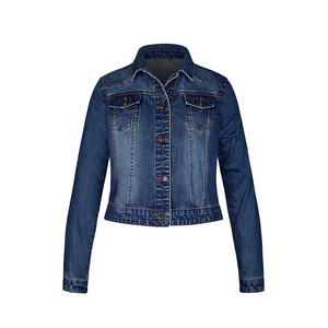 Veste de course en denim tissé légère pour femmes, tissu en coton mélangé, boutons sur le devant, poches, coupe-vent, respirante, vêtements décontractés - Product Image 1