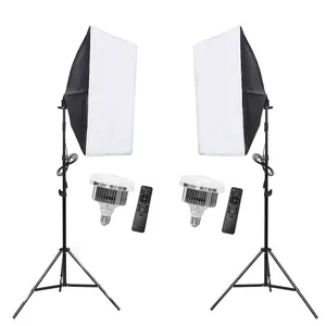 Softbox Professional Photographic Studio Easy Folded 50*70CM <strong>Soft</strong> <strong>Box</strong> with 2M Light Stand and Mushroom Bulb - Product Image 1