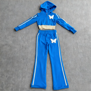 Completi Sportivi Personalizzati da <span class=keywords><strong>Donna</strong></span>: Set Due Pezzi Ricamati <span class=keywords><strong>con</strong></span> <span class=keywords><strong>Felpa</strong></span> <span class=keywords><strong>con</strong></span> <span class=keywords><strong>Cappuccio</strong></span> e Pantaloni a Zampa, <span class=keywords><strong>con</strong></span> <span class=keywords><strong>Zip</strong></span>, Stile Streetwear - Product Image 2
