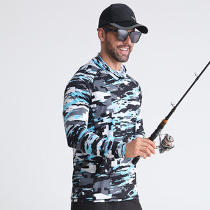 Venta al por mayor de rendimiento personalizado protección UV secado rápido transpirable Sudadera con capucha camisas de pesca poliéster impresión Digital de talla grande UPF50 - Product Image 5