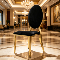Chaise de salle à manger Luoweisen en métal doré, étoile de David, rembourrée, pour mariage, banquet, événements, hôtel, restaurant, décoration de meubles