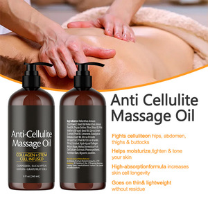 <span class=keywords><strong>Huile</strong></span> de massage corporel anti-<span class=keywords><strong>cellulite</strong></span> 240ml au collagène et cellules souches, raffermissante et tenseur cutané, Pamplemousse Eucalyptus, pour usage quotidien - Product Image 1