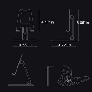 Wholesale Creative Adjustable Foldable Desktop Cell Phone <b>Tablet</b> Stand Holer - Product Image 6
