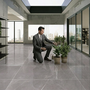 กระเบื้องพอร์ซเลนหรูหรา Pietra Grey ขนาด 600x1200 มม. ผิวเงา สำหรับห้องครัว ห้องน้ำ และพื้นที่ใช้สอยที่ออกแบบโดยดีไซเนอร์ - Product Image 5