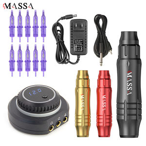 MASSA Kit de stylo de machine à tatouer sans fil professionnel Ensemble de pistolet à tatouer rotatif électrique rechargeable pour artistes Caractéristique permanente - Product Image 1