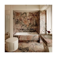 Panneau mural de salle de bain en marbre naturel Newstar, taille personnalisée, carrelage mural en marbre poli pour la décoration intérieure de la salle de douche