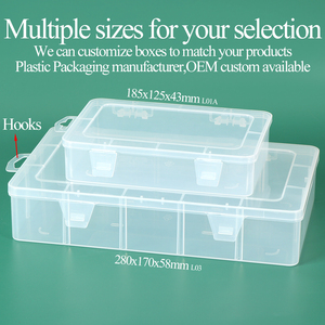 SUNSHING Custom <b>Clear</b> Transparent <b>Plastic</b> Storage Box Large Flat Folding Tool Stationery Craft Supply Storage <b>Container</b> Case - Product Image 4