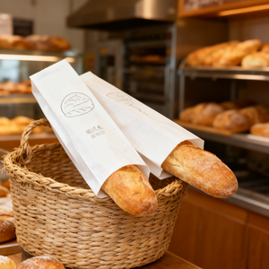 Túi kraft trắng dưới cùng mang ra thực phẩm nặng cấp bánh mì baguette Burger bánh mì ăn nhẹ - Product Image 2