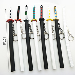 Haute qualité en gros japonais <span class=keywords><strong>Anime</strong></span> porte-clés Kimetsu No Yaiba métal arme épée pendentif porte-clés démon tueur porte-clés - Product Image 6