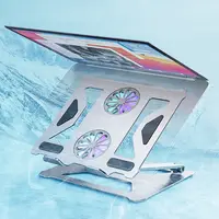 Boneruy – support de refroidissement pour ordinateur Portable Ultra mince et silencieux, en alliage d'aluminium, avec ventilateurs alimentés par USB