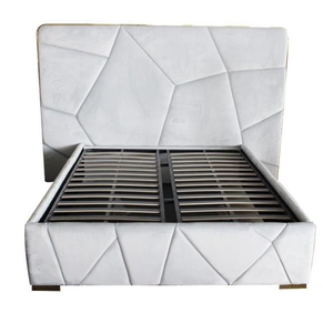 Velvet Platform Modern Luxury Hotel Bedroom Furniture Fabric Sleeping Upholstered Queen Bed Base Mattress Set Fram Metal Bed