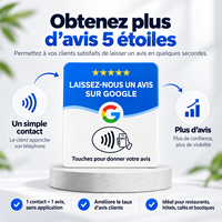 Carte Avis Google NFC France Code QR FR Google Argent EN Contrôle d'accès RFID Carte Acrylique Étanche pour Paiement