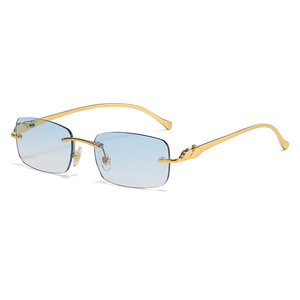 2025 piccoli occhiali da sole senza montatura uomo donna moda trasparente occhiali da sole eleganti senza cornice di guida occhiali da viaggio - Product Image 3