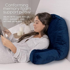Custom Size Velvet Reading Pillow Shredded Memory Foam Pillow with Washable Cover Wedge <strong>Back</strong> Pillow <strong>for</strong> <strong>Bed</strong> <strong>Rest</strong> Sleeping - Product Image 5