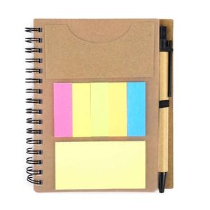 Promotion Kraft Cover Coil Note Book Custom logo Mini Notebook Memo Sticky Paper Notepad with Pen School Supplies - Product Image 2