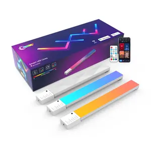 Banqcn 9 Stück intelligente LED-Wandleuchte-Leiste DIY RGB LED-Design mit Wandleuchte-Schiebe-App-Steuerung 12 V IP20 PC-Material