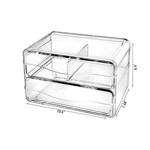 Acryl <span class=keywords><strong>2</strong></span> Schubladen Kosmetik Bilden Organizer Klar Kunststoff ätherisches öl lagerung <span class=keywords><strong>box</strong></span> - Product Image 2