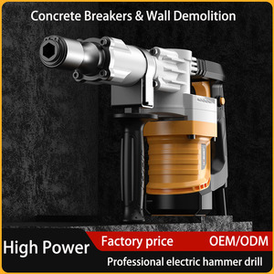 Martillo <span class=keywords><strong>Demoledor</strong></span> Eléctrico de Trabajo Pesado 110V/220V, 2400W de Alta Potencia para Romper Concreto y Demolición de Muros, Juego de <span class=keywords><strong>Rotomartillo</strong></span> de Impacto - Product Image 5