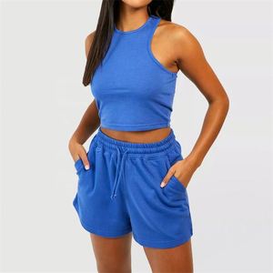 ชุดเสื้อกล้ามกางเกงขาสั้นชุดโอเวอร์ไซส์สำหรับผู้หญิงชุดฤดูร้อน - Product Image 4