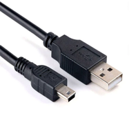 Muestra gratis 1m y 2m PVC USB Mini B Cable de carga y transferencia de datos de 5 pines para cámaras digitales MP3 MP4