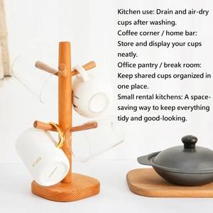 ชั้นวางแก้วแบบมัลติฟังก์ชันสำหรับการค้าที่วางแก้วน้ำไม้แข็งแบบคว่ำ - Product Image 3