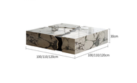 2025 minimaliste noir en bois massif Table basse de luxe en marbre naturel haut créatif concepteur salon pièce maîtresse meubles de maison