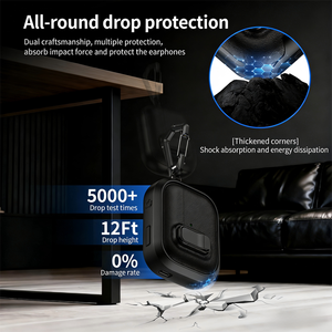 Estuche de Cuero Magnético de Lujo con Llavero para Auriculares AirPods <span class=keywords><strong>Pro</strong></span> 2/3/4, Funda Protectora a Prueba de Golpes para Auriculares BT - Product Image 3