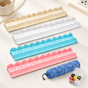 Support de tuiles de mahjong en acrylique perlé personnalisé avec poussoir, bord festonné, 4 couleurs, accessoires de mahjong pour la vente en gros - Product Image 1