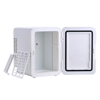 Mini-réfrigérateur portable 4 L avec lumière d'ambiance, refroidissement rapide, blanc, pour mini-bar, chambre à coucher, soins de la peau et voiture