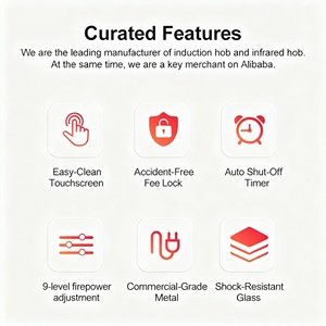 Table de cuisson électrique à deux brûleurs encastrable en céramique lisse de qualité supérieure pour usage domestique 3500W - Product Image 2