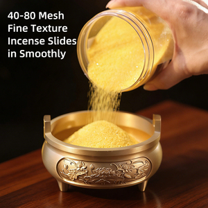 Brûleur d'encens spécial Jinyu Ming <span class=keywords><strong>Sand</strong></span>, en sable doré, lavable à l'eau, couleur stable, idéal pour l'insertion d'encens, parfait pour l'encens enrobé. - Product Image 1