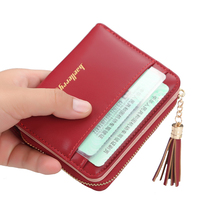 Baellerry Tas Tangan Wanita, Dompet Kulit PU Vegan Vintage Lipat Tiga Multifungsi