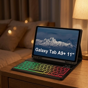 Funda con teclado inalámbrico retroiluminado magnético de 7 colores, cubierta de teclado desmontable, funda protectora delgada tipo folio para tableta de 11 pulgadas - Product Image 6