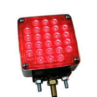 Feu de signalisation LED double face carré pour camion/remorque, avec fonctions d'arrêt et de clignotement, capable de clignoter