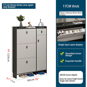 Hiện Đại Sang Trọng Phòng Khách Hành Lang Màu Xám Tủ Giày Bán Buôn Trong Nhà <span class=keywords><strong>4</strong></span> Kệ 1 Ngăn Kéo Đơn Lập Lưu Trữ Tủ Giày - Product Image 3