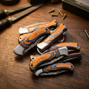 Rajput <b>Knives</b> Damascus Steel Clip Point Camping Survival Foldable Pocket <b>Knife</b> Pakka Wood Handle Straight Edge 3.00mm Thickness - Product Image 3