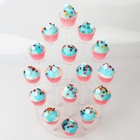 16-stufiger transparenter Acryl-Cupcake-Ständer, Kuchen-Dekorations-Display, Organizer für Sammlerstücke, Figuren, Parfüms, Schmuck