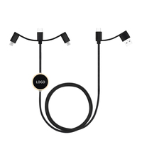 Kabel Pengisi Daya Multi 3 in 1 dengan Logo Kustom, Kabel USB Terjalin, Tipe C, Micro USB, 8Pin, Pengisian Cepat, Kabel Data untuk Ponsel