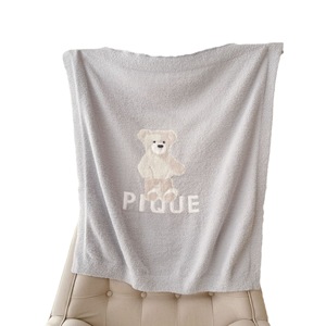 Nouvelle <span class=keywords><strong>couverture</strong></span> pour bébé en <span class=keywords><strong>laine</strong></span> douce et moelleuse, motif petit ours, chaude, douce pour la peau, toute saison - Product Image 1